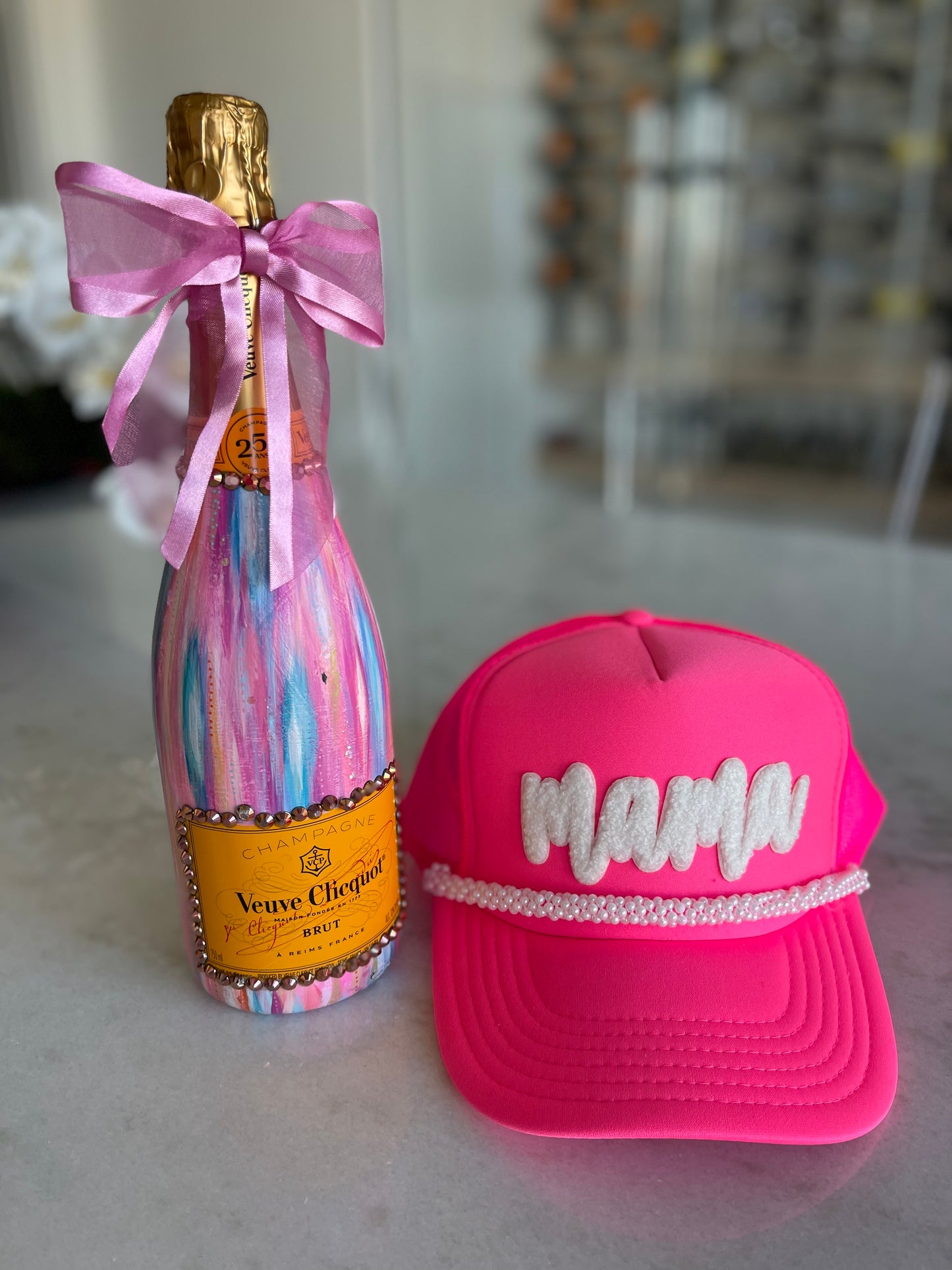 Pink Mama with Pearl Rope Trucker