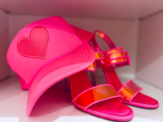 Hot Pink Heart Trucker