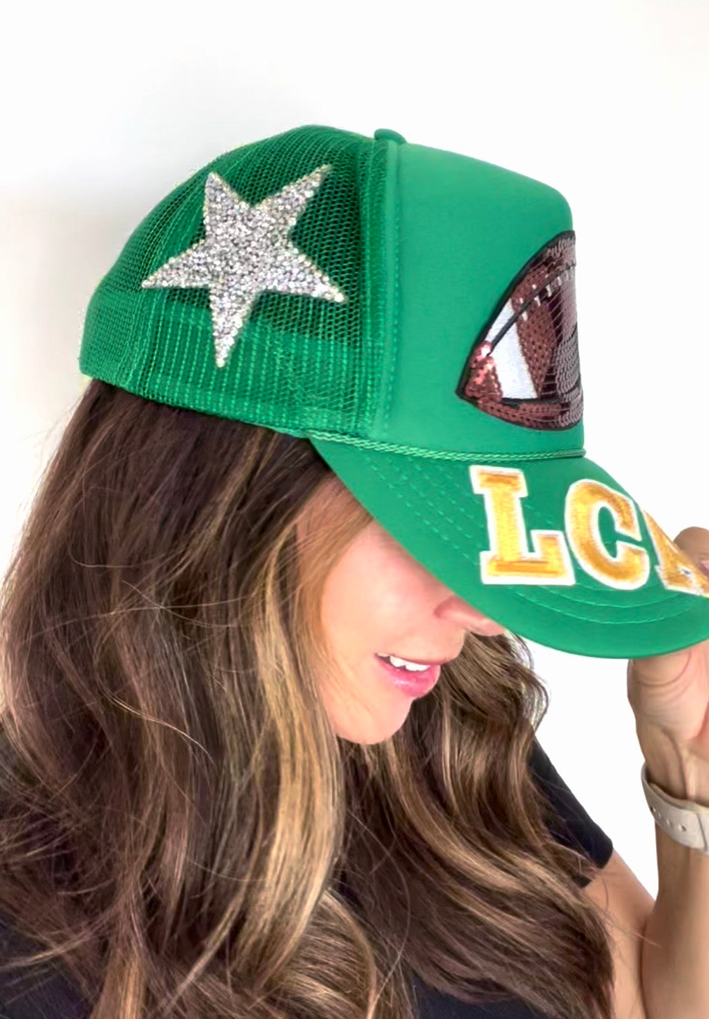 **Custom** Sparkle Football Trucker